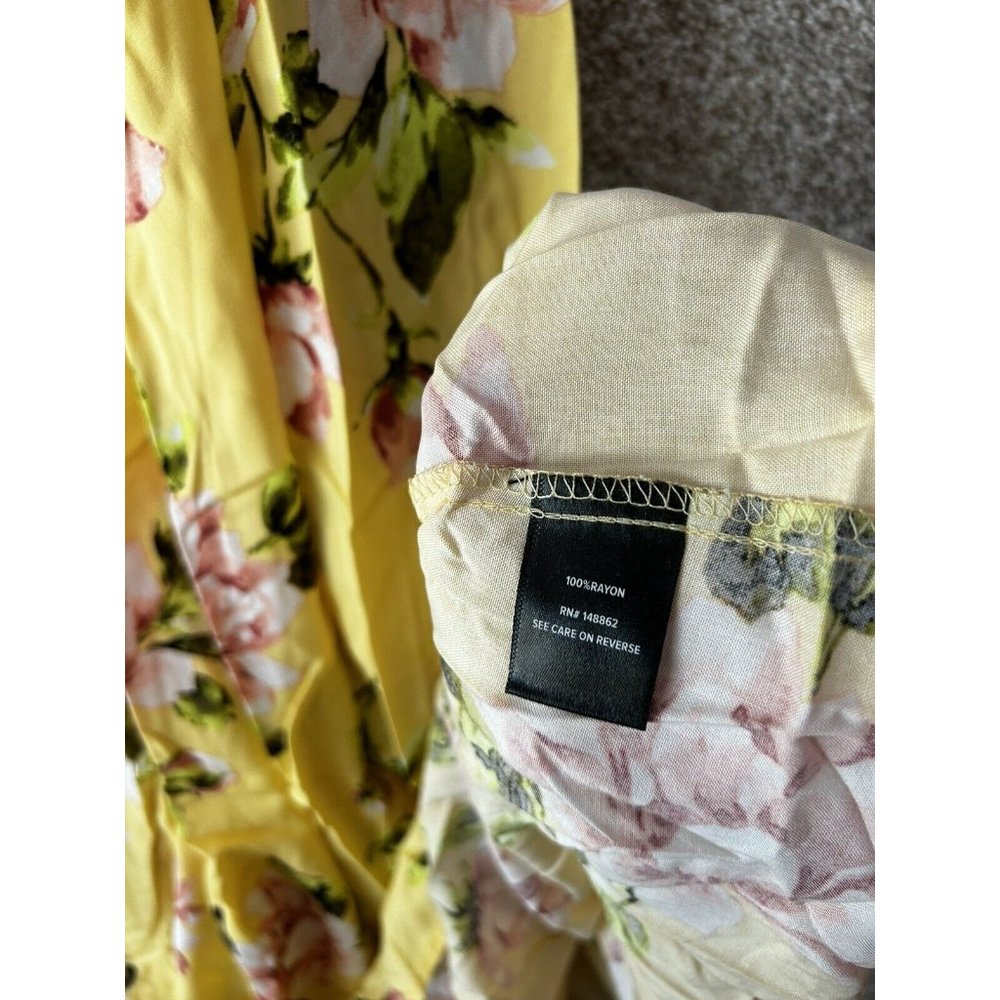 Torrid Yellow Floral Challis Trapeze Maxi Dress Size Med/Large (00) - Picture 5 of 8